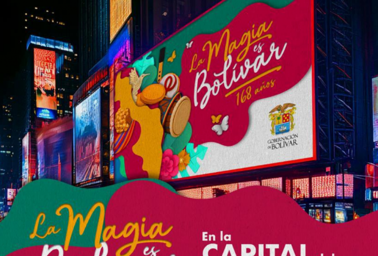 Bolívar en las pantallas de Times Square 