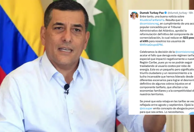 alcalde de Cartagena se pronuncia sobre reducción de tarifas de energía en la Costa Caribe