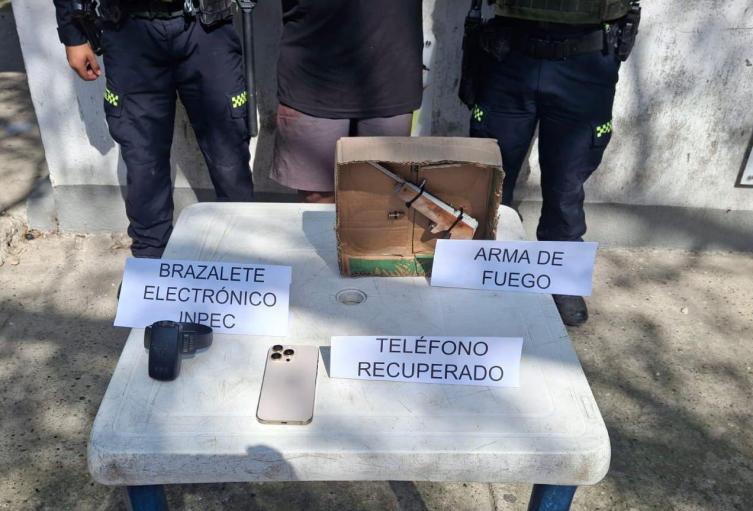 Material incautado a delincuente 