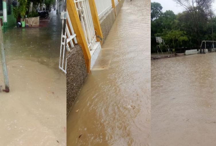 Fotografías de altos niveles de agua en la zona