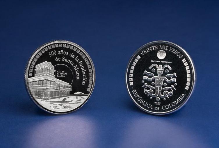 Colombia celebra los 500 años de Santa Marta con moneda conmemorativa de $20.000