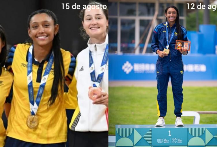 Patinadora María Fernanda Timms logra doble oro en los Juegos Mundiales Chengdú 2025