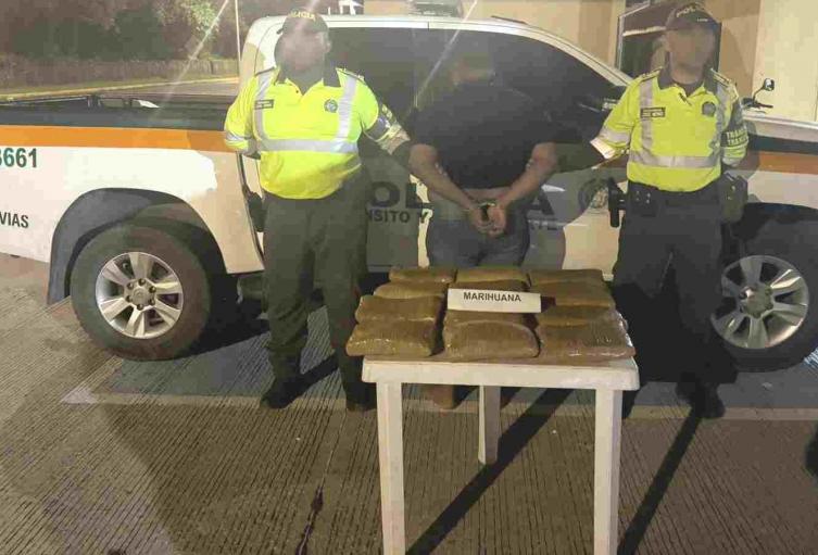 Capturan a un hombre con 6 kilos de marihuana en la Vía de la Cordialidad de Cartagena