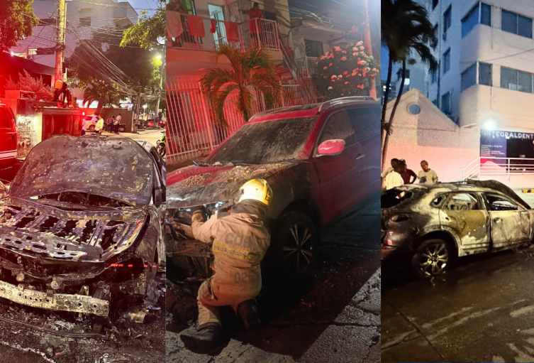 Incendios vehiculares en Cartagena.