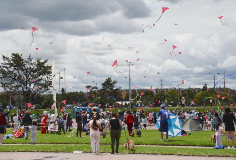 cometas, parque, festival, 