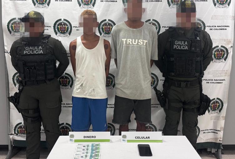 Caen dos jóvenes de 24 y 18 años señalados de extorsionar comerciantes en Cartagena