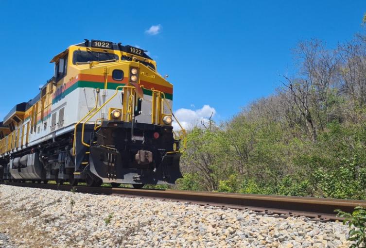 Tren de Cerrejón en la línea férrea.