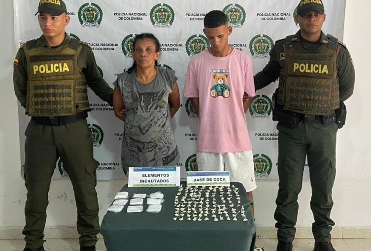 Madre e hijo que al parecer manejaban 'olla' para expendio de droga en Magangué (Bolívar) fueron capturados 