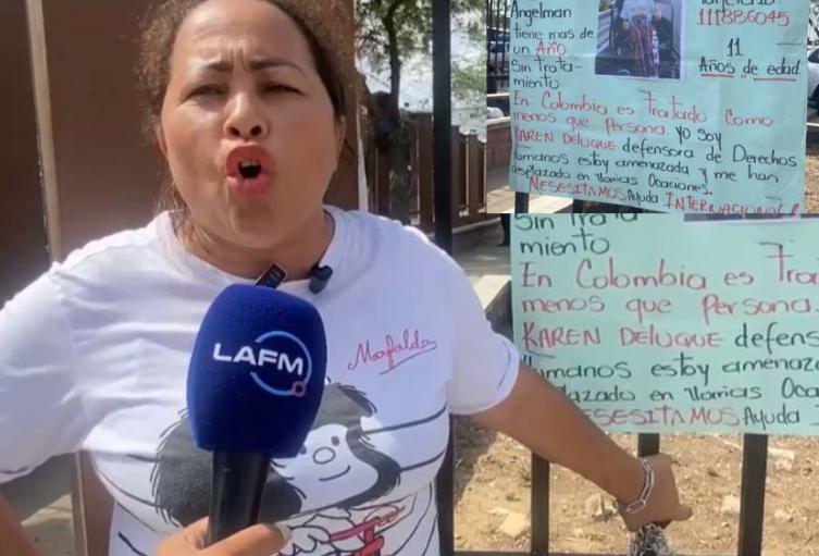 Protesta madre de familia. 