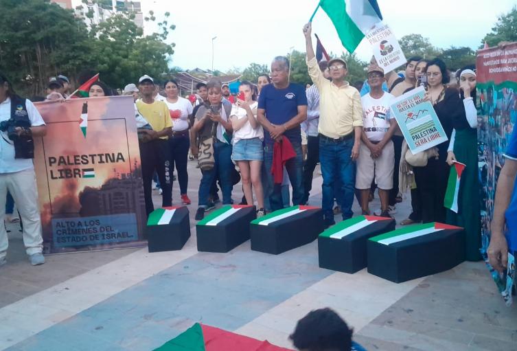 Plantón en Barranquilla en rechazo a ataques contra Palestina