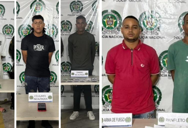 Presuntos extorsionistas en Barranquilla y Soledad, Atlántico.