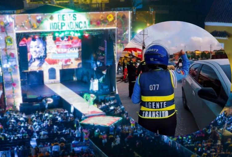 Contraflujo en la avenida Santander por montaje de palcos.