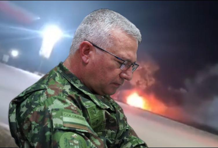 General Luis Emilio Cardozo, comandante del Ejército Nacional, habla del atentado en Aguachica