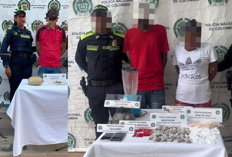 Caen tres presuntos distribuidores de drogas en Cartagena 