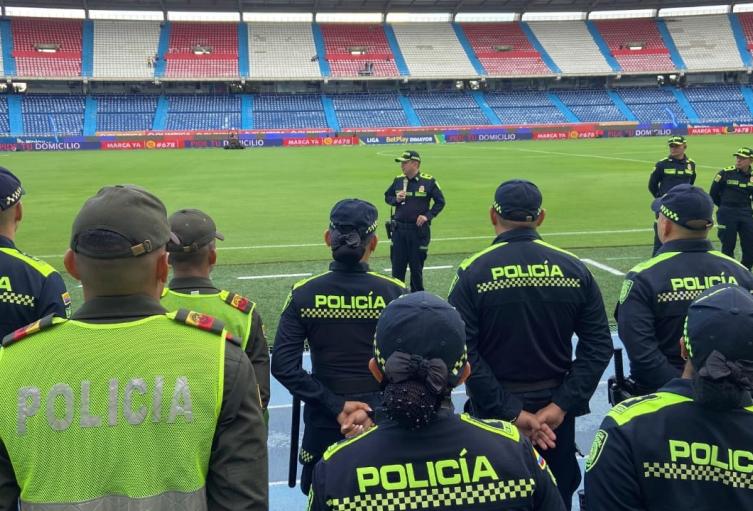 Más de 1,300 policías velarán por la seguridad para la final entre Junior y Tolima en el Metropolitano