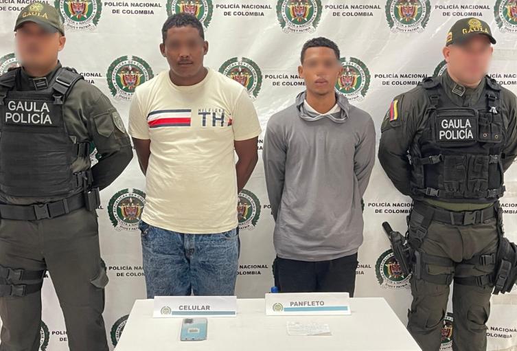 Con panfletos amenazantes capturaron a dos hombres en Cartagena 