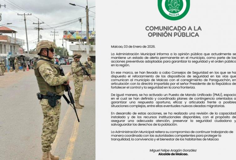 Frontera de Paraguachón se encuentra militarizada.