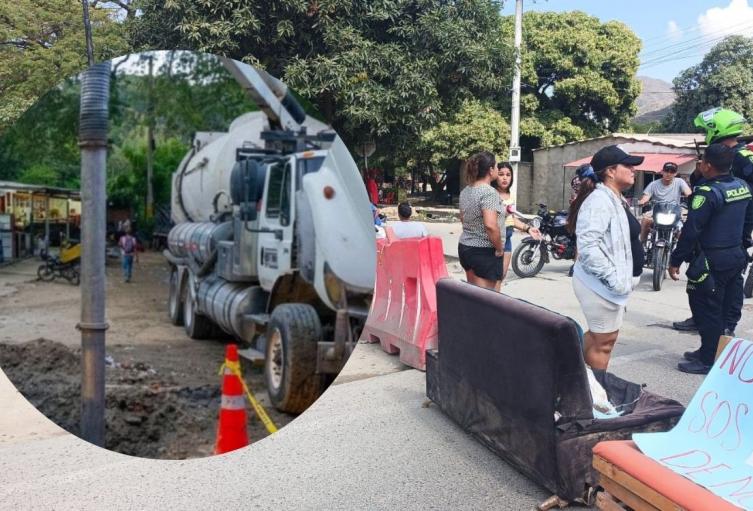 Bloqueo en la Troncal del Caribe por obra de alcantarillado