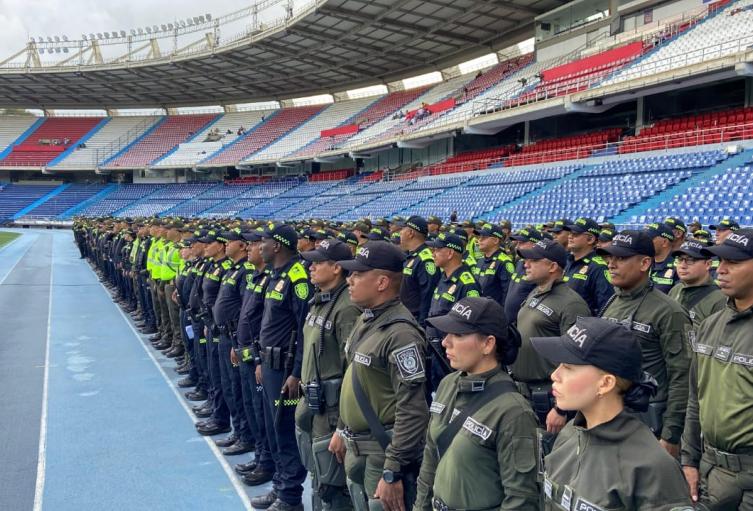Operativos de la Policía para el partido del Junior