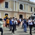 Plantón de docentes en Santa Marta