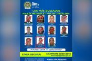 Cartel de los más buscados por homicidio en Cartagena. 