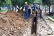 Obras de alcantarillado en El Guamo