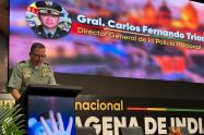Mayor General Carlos Fernando Triana, director de la Policía Nacional en medio de la Segunda Cumbre Internacional contra la Trata de Personas en Cartagena 