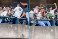Hincha del Junior es golpeado y arrojado de las gradas