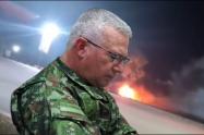 General Luis Emilio Cardozo, comandante del Ejército Nacional, habla del atentado en Aguachica