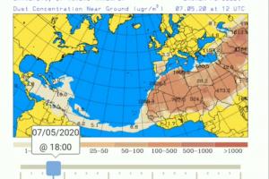 Imagen de los modelos meteorológicos que confirman el fenómeno natural