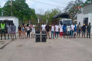 En el patio de una vivienda del barrio La María fue descubierta la fiesta clandestina