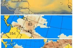 Los modelos meteorológicos muestran la presencia de la nube en la región