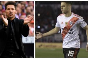 Diego Simeone y Rafael Santos Borré