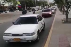 Caravana pro Uribe en Riohacha.