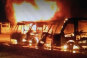 En el incendio 21 buses resultaron  incinerados