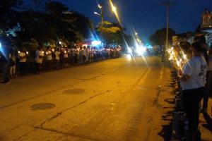 Velatón por muerte de joven futbolista a manos de uniformados de la policía en Cartagena 