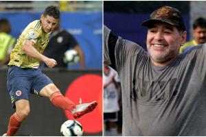 James Rodríguez y Maradona
