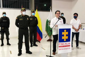 Rueda de prensa en Barranquilla. 