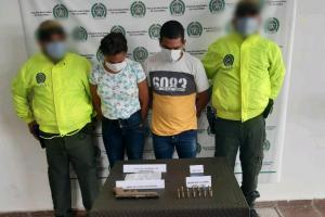 Por el delito de Fabricación , Tráfico Y Porte de armas de fuego o municiones fueron capturados dos presuntos integrantes del Clan del Golfo en Ovejas (Sucre)