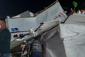 Afectación por fuertes vientos en el Malecón del Río