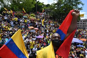 Protestas en Cali en medio del paro nacional.