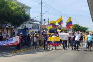 Manifestantes en Barranquilla 