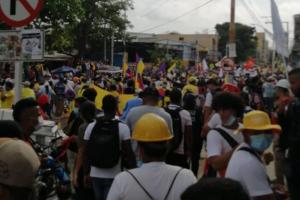 Marcha de centrales obreras en Barranquilla 