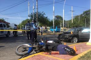 La dramatización del siniestro vial que se llevó a cabo en la glorieta de la Quinta de San Pedro Alejandrino