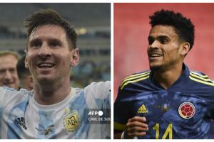 Lionel Messi y Luis Díaz