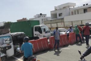 Bloqueo de mototaxis en Puerto Colombia. 