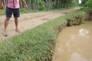 Uno de los puntos criticos en el río Sinú