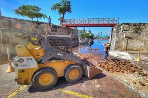 Reactivan obras de malla vial en centro histórico 