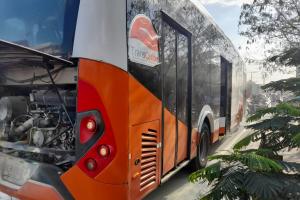 Transcaribe se prende en llamas en el barrio Bosque 