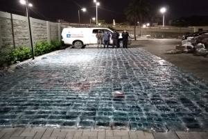 Puesto de control sobre la carretera Troncal del Caribe
